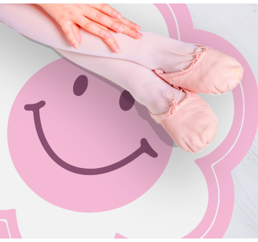 Smiley Floral Emblem teen vinyl rug - TenStickers