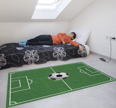 Soccer Field Graphics game kids vinyl rug - TenStickers