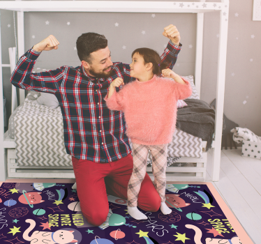 Space-Themed Playarea kids vinyl rug - TenStickers