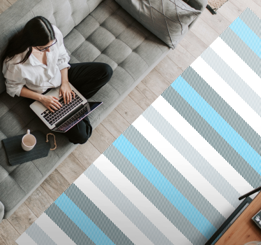 Striped vinyl rug for stylish home decor - TenStickers