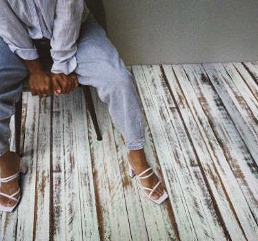 Stripping grunge wood effect vinyl rug - TenStickers