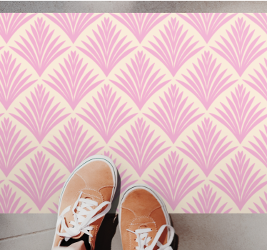 Stylish pink pattern floral vinyl rug - TenStickers