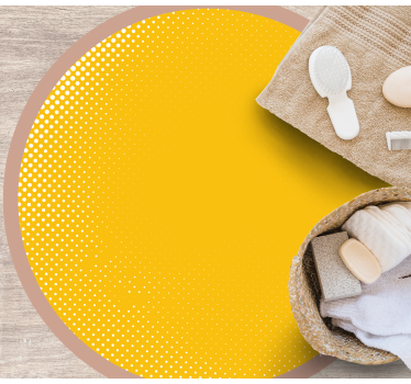 Sunny circular pattern yellow vinyl rug - TenStickers