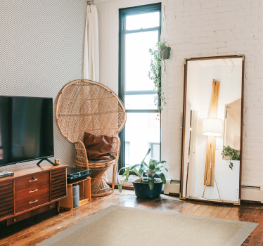 Teplon beige natural minimalist vinyl rug - TenStickers