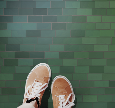 Textured green design tile vinyl rug - TenStickers