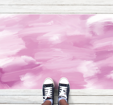Textured vinyl rug in soft rose hues - TenStickers