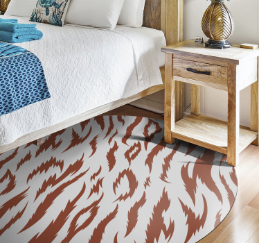 Tiger Stripe Motif animal print vinyl rug - TenStickers