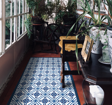 Tile vinyl rug with tile pattern design - TenStickers