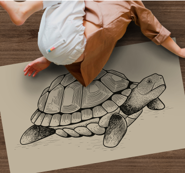 Tortoise Illustration animal mat - TenStickers