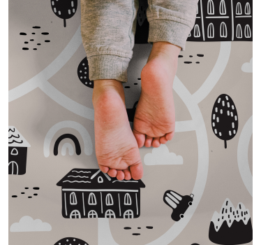 Town Road Pattern kids vinyl rug - TenStickers