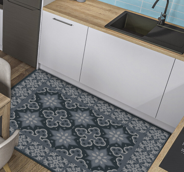 Traditional tile bathroom vinyl rug - TenStickers