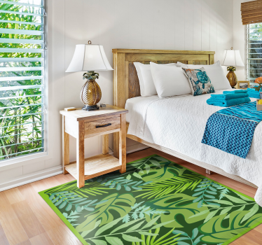 Tropical Foliage Decor floral vinyl rug - TenStickers