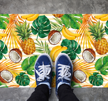 Tropical Fruit Paradise kitchen vinyl rug - TenStickers