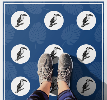 Tropical Toucan Pattern animal vinyl rug - TenStickers