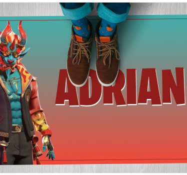 Gaming character with name teen vinyl rug - TenStickers