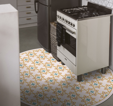 Vibrant mosaic arrangement kitchen vinyl rug - TenStickers