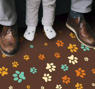 Vibrant Paw Motifs animal print vinyl rug - TenStickers