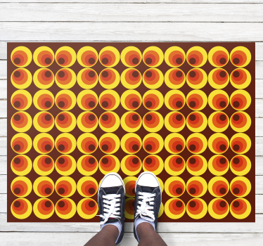 Vibrant Round Motifs textured vinyl rug - TenStickers