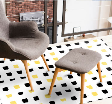 Vibrant Square Motifs geometric vinyl rug - TenStickers