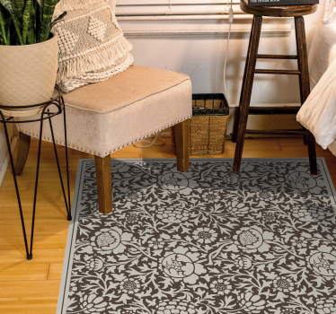 Vintage floral print  retro rug - TenStickers