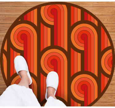 Vintage Round Motif circular vinyl rug - TenStickers