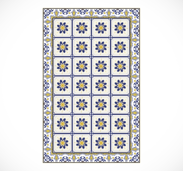 Vintage tiles kitchen vinyl rug - TenStickers