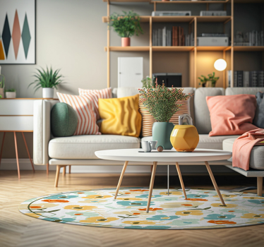Watercolor Flowers nature rug - TenStickers