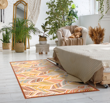 Wavy earth tones nature vinyl rug - TenStickers