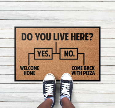 Welcome Home Pizza custom rug - TenStickers