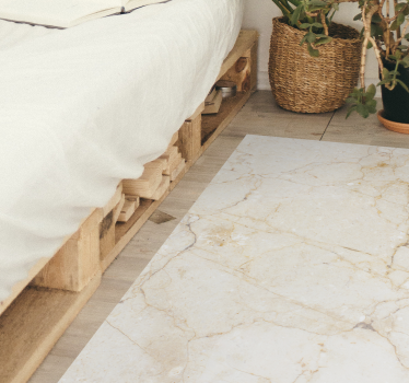 White classic marble effect stone vinyl flooring - TenStickers