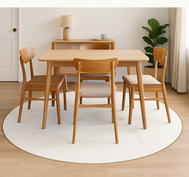 White Marble Vein dining room vinyl rug - TenStickers