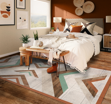 Wooden Boho Aztec ethnic style rugs - TenStickers