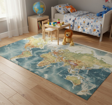 World map vinyl rug vintage world map vinyl rug - TenStickers
