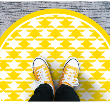 Yellow Diamond Emblem circular vinyl rug - TenStickers