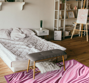 Animal print vinyl rug in pink zebra stripes - TenStickers