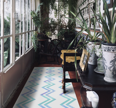 Zigzag Patterned Harmony geometric vinyl rug - TenStickers