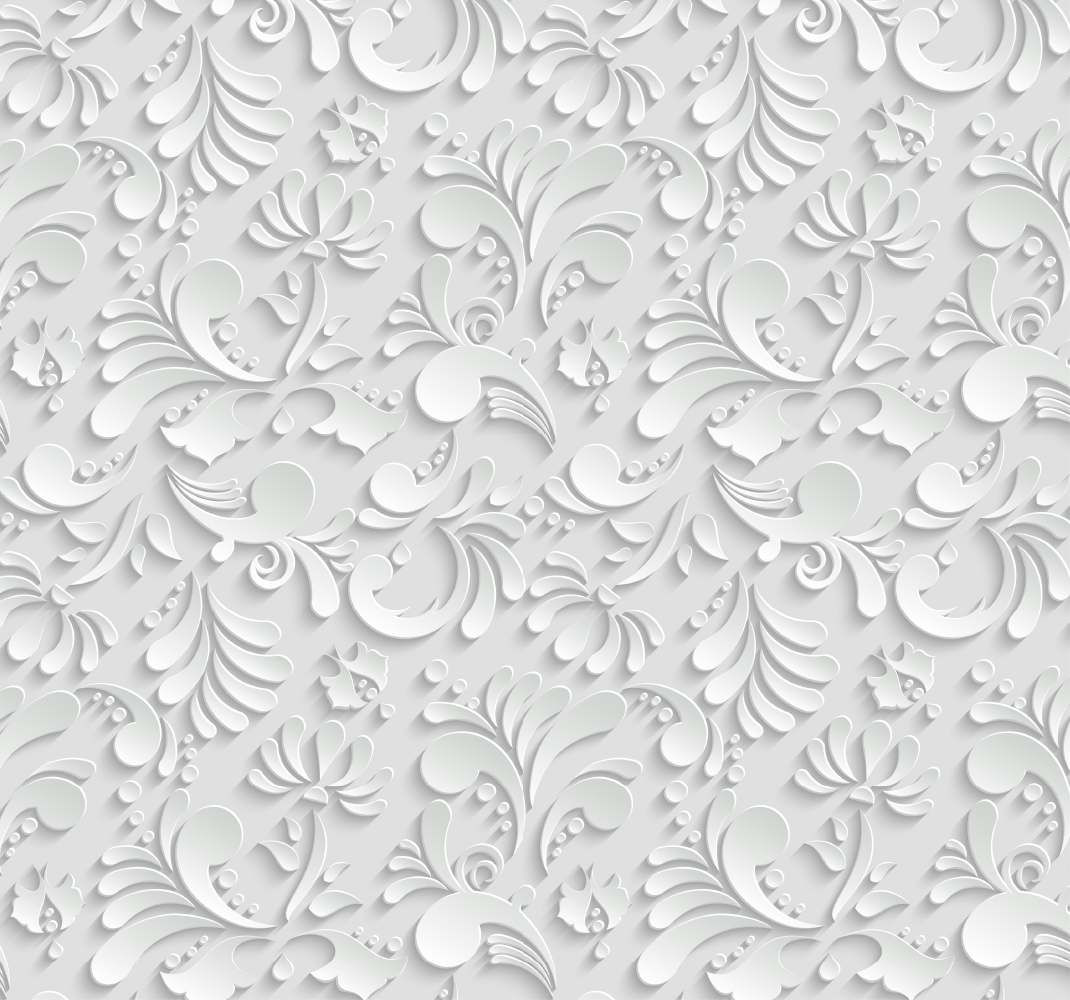 3D floral pattern white  vinyl rug - TenStickers