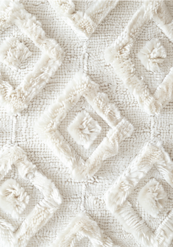 diamond pattern white  vinyl rug - TenStickers