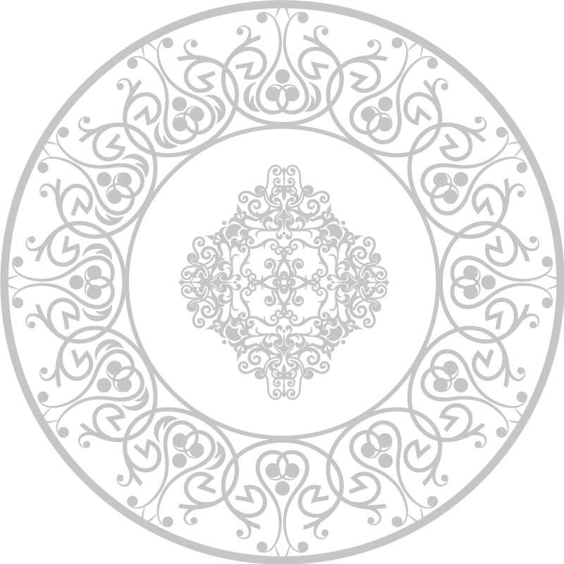 round damask white  vinyl rug - TenStickers