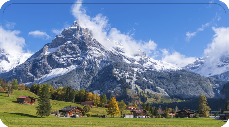 Alps view bathroom vinyl rug - TenStickers