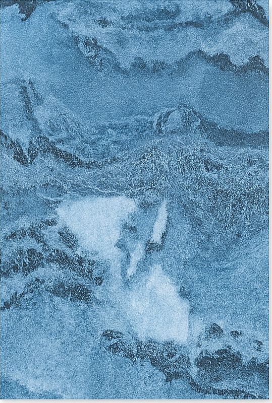 Deep blue texture marble vinyl rug - TenStickers