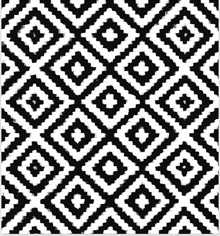 Kitchen vinyl rug in black modern squares - TenStickers