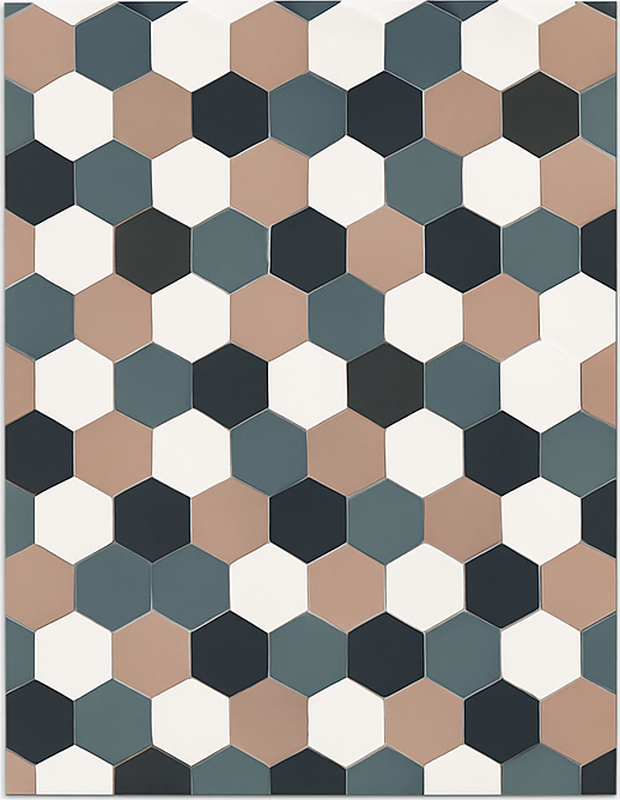 Kitchen vinyl rug with modern hexagonal tiles - TenStickers