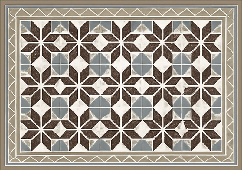 Living room vinyl rug rustic starburst design - TenStickers