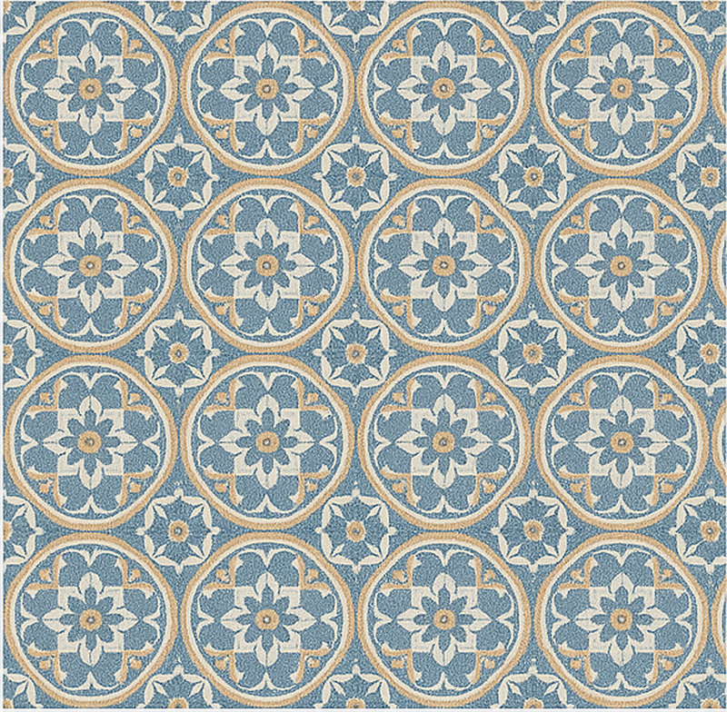 Living room vinyl rug azulejo style mat - TenStickers