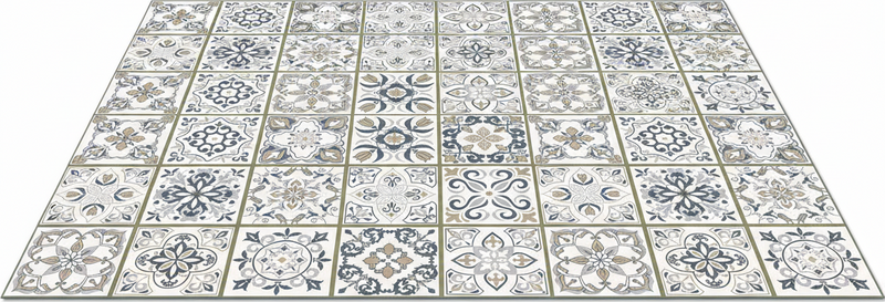 Living room vinyl rug moroccan tile design - TenStickers