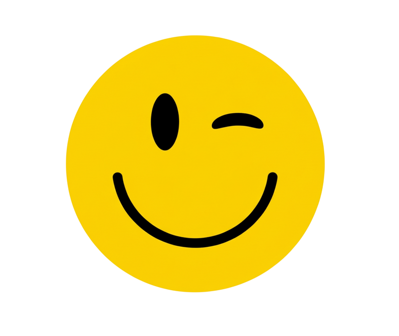 Circular vinyl rug with a playful wink  - TenStickers