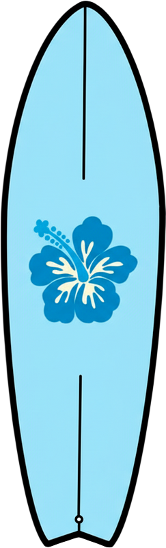 Nature vinyl rug hawaiian flower surfboard - TenStickers