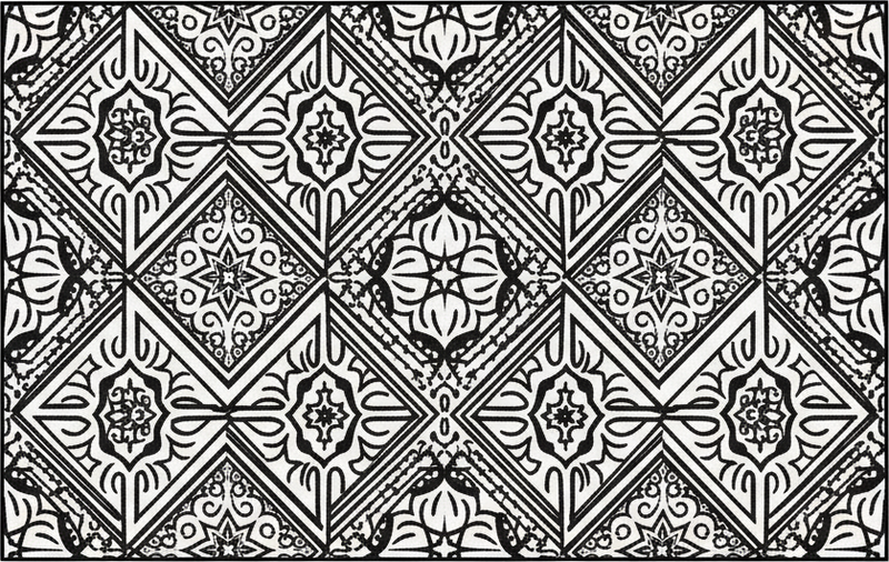 Bold contrast kaleidoscope kitchen vinyl rug - TenStickers