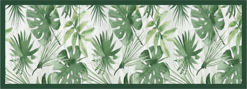 Kitchen vinyl rug watercolor tropical leaves - TenStickers